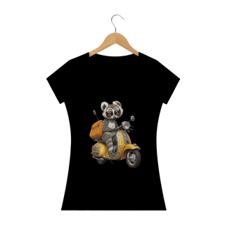 Nome do produto Camiseta Feminina Baby Look Gaxinim Motoqueiro