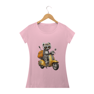 Nome do produto Camiseta Feminina Baby Look Gaxinim Motoqueiro