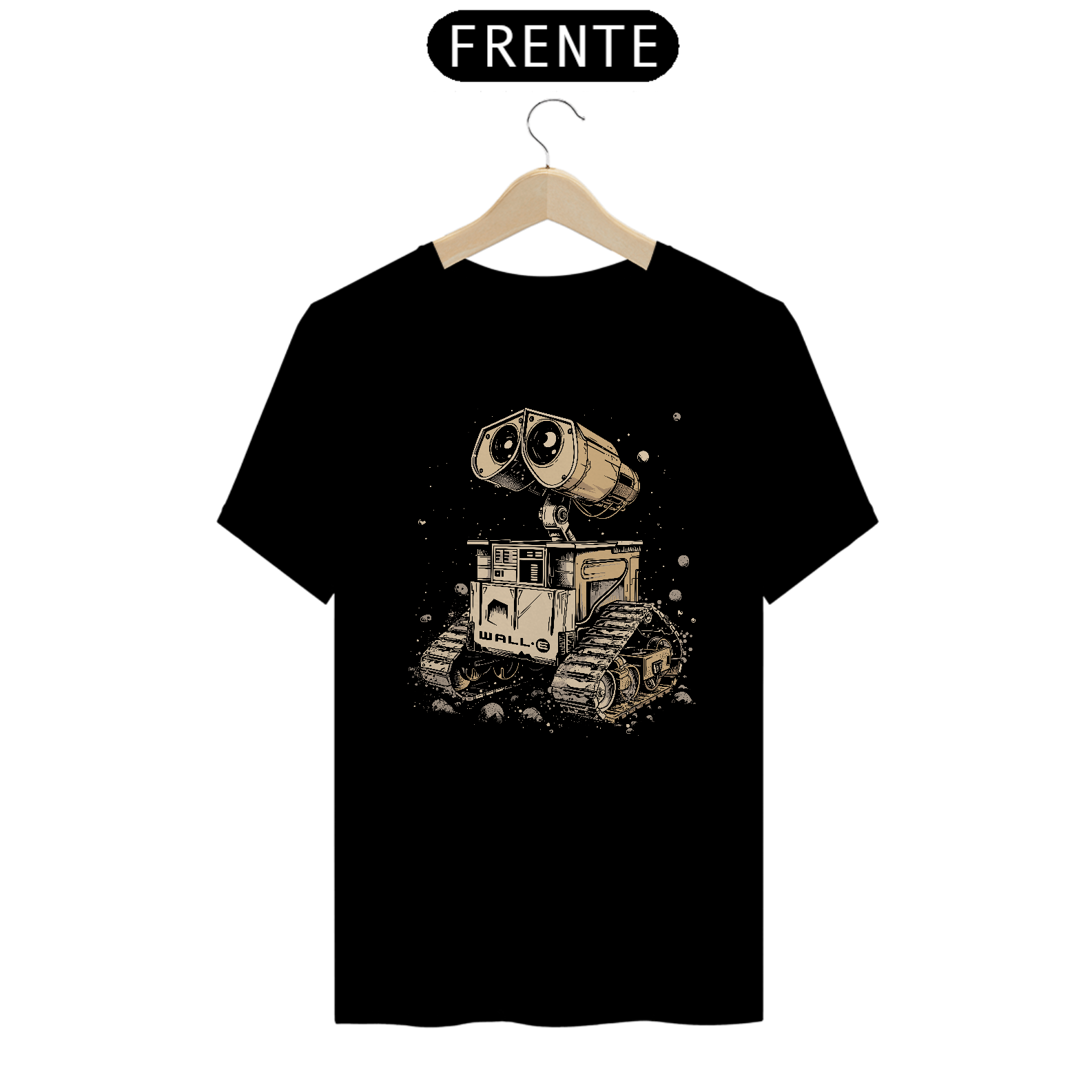 CAMISETA PRETA MANGA CURTA - WALL-E - DISNEY