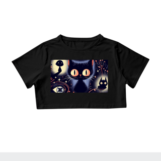 Nome do produto Cropped Gatinho preto