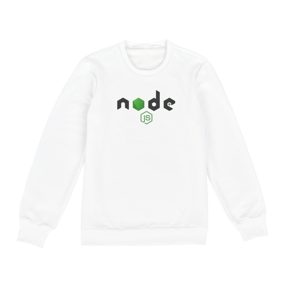 Moletom Node.js - Logo centro Branco