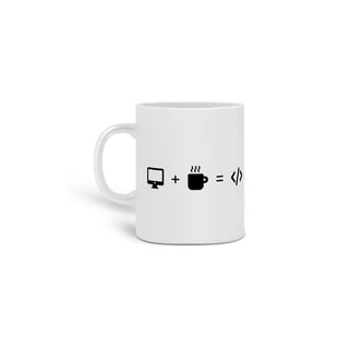 Caneca Computer + Coffee = Code