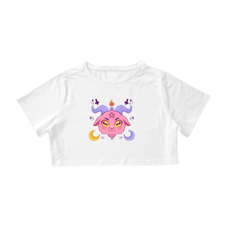 Cropped Baphomet fofo rosa