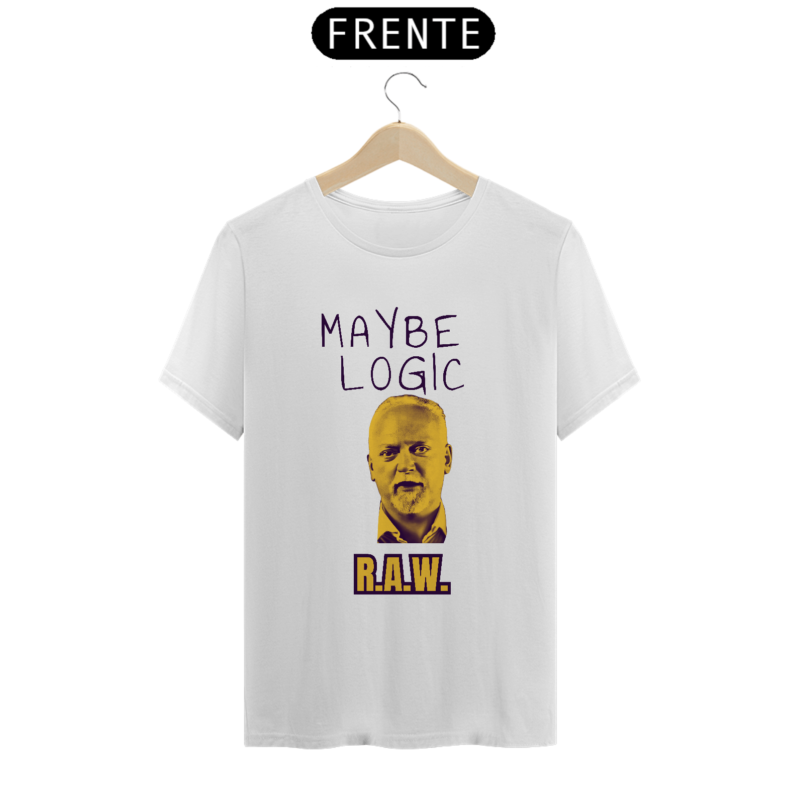 Camiseta Maybe Logic - Robert Anton Wilson (amarelo)