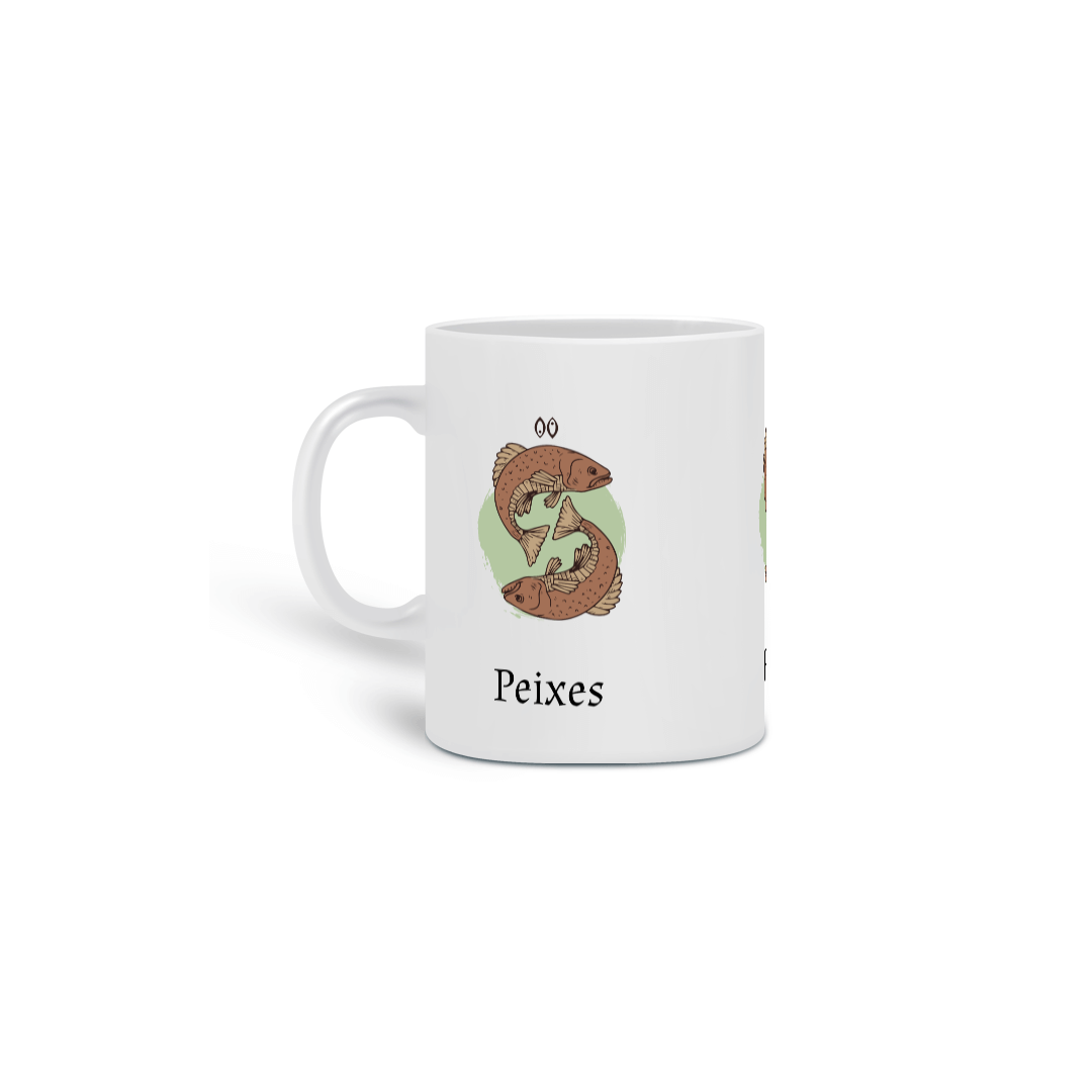 Caneca signo Peixes verde