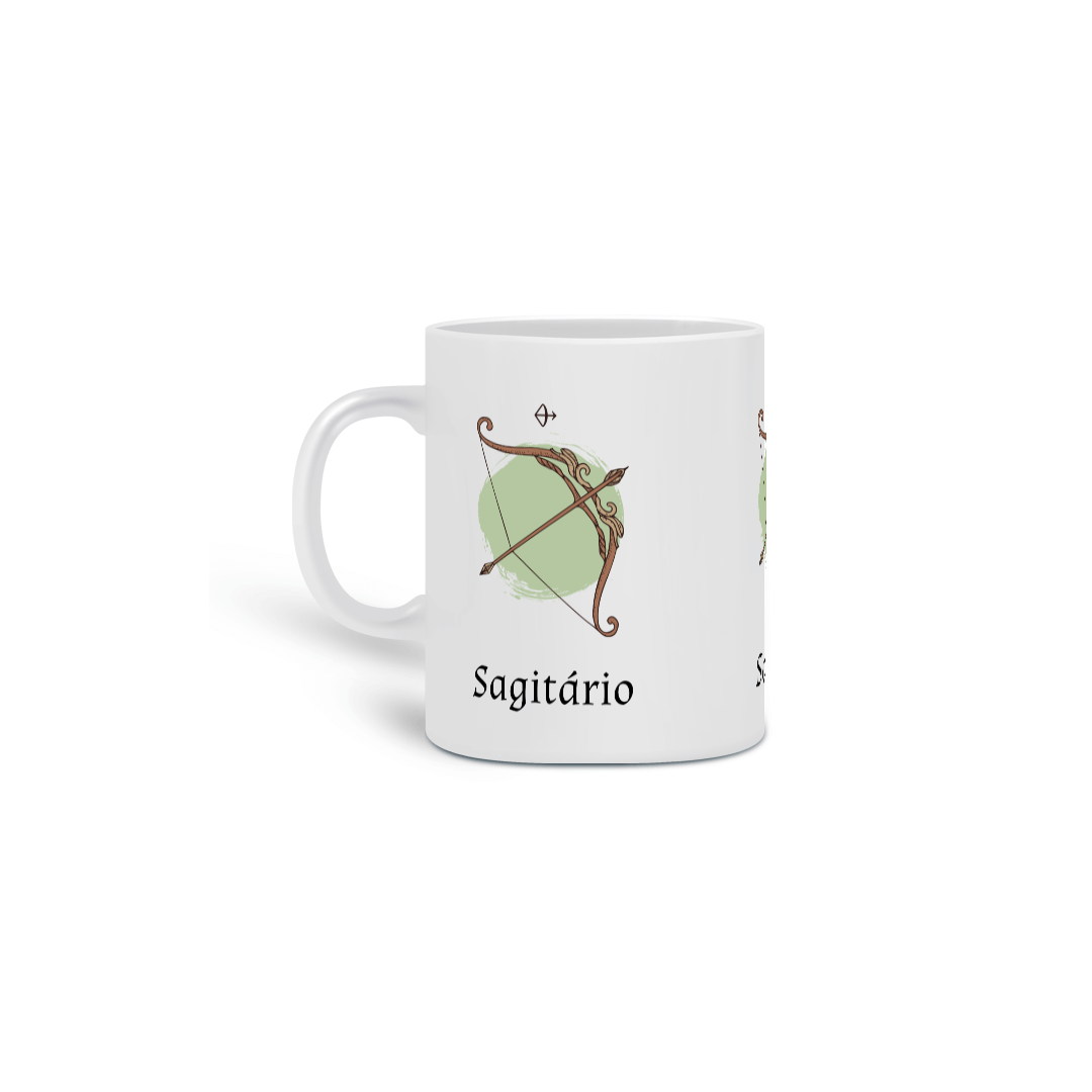 Caneca signo Sagitário verde