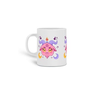 Caneca Baphomet fofo rosa