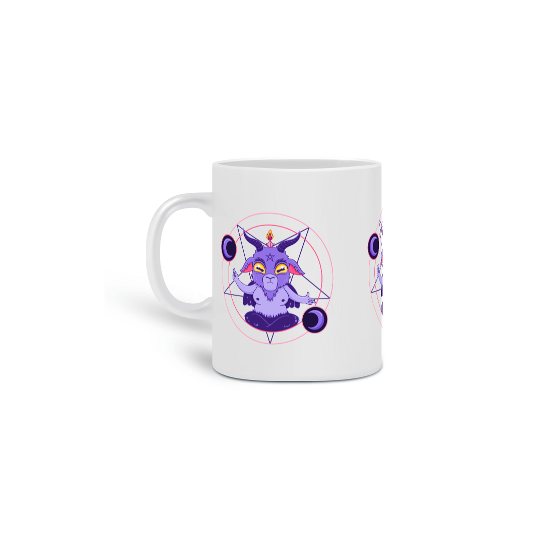 Caneca Baphomet fofo roxo