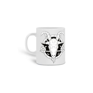 Caneca Bode com pentagramas invertidos