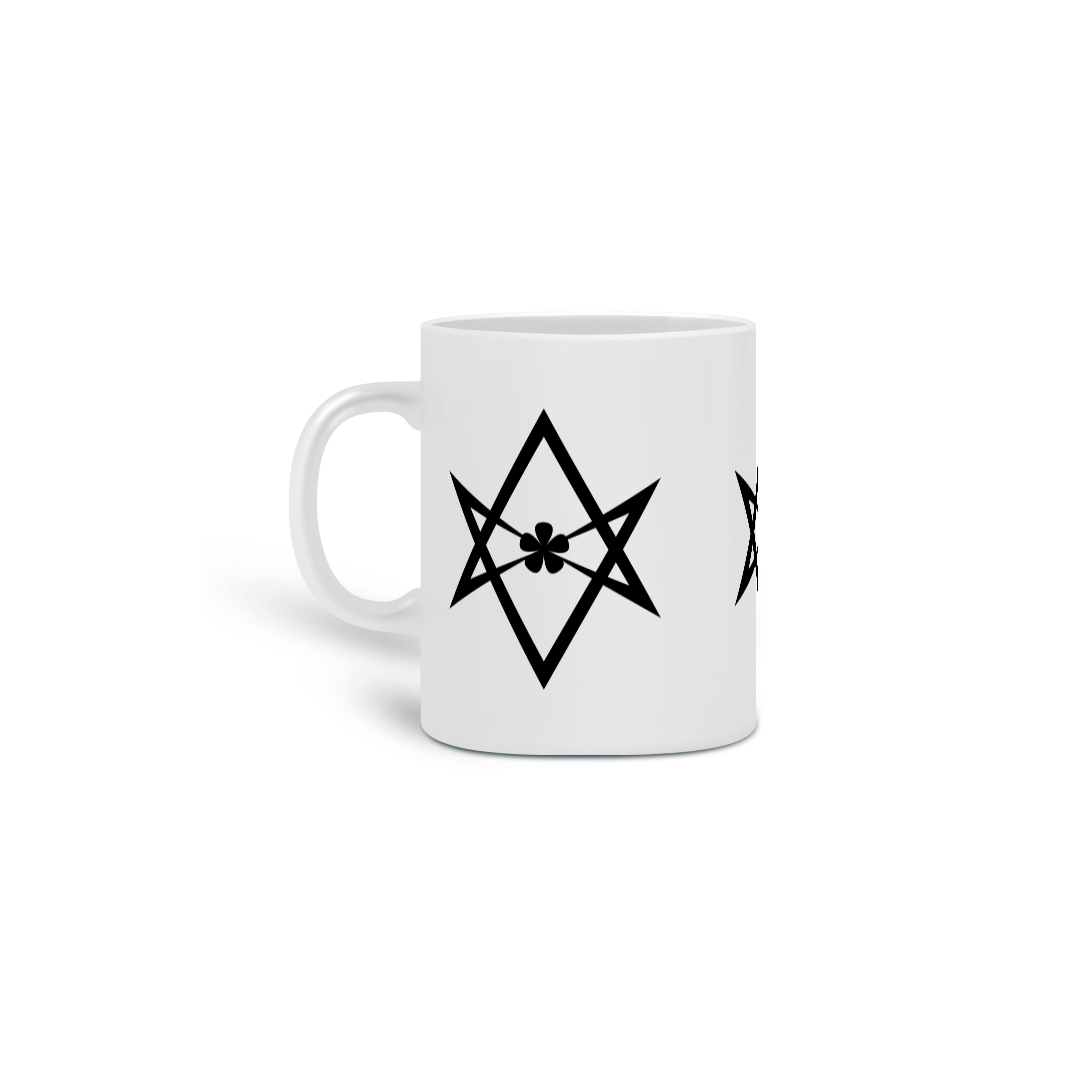 Caneca hexagrama unicursal preto