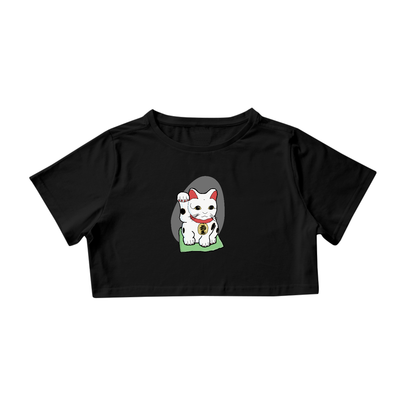 Cropped Maneki Neko o gato japonês da sorte