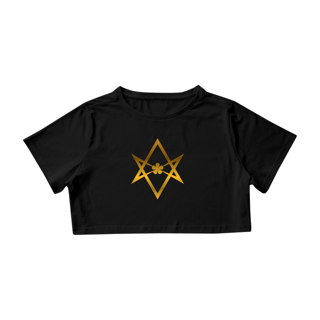 Cropped hexagrama unicursal dourado