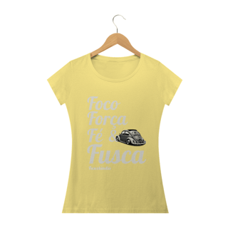 Nome do produto Camiseta Feminina Baby Long Estonada - Foco Força Fé & Fusca