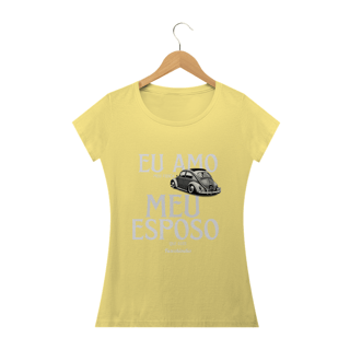 Nome do produto Camiseta Feminina Baby Long Estonada - Eu Amo Meu Fusca -