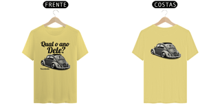 Nome do produto Camiseta Estonada - Qual o Ano Dele? - Estampa Frente E Costas