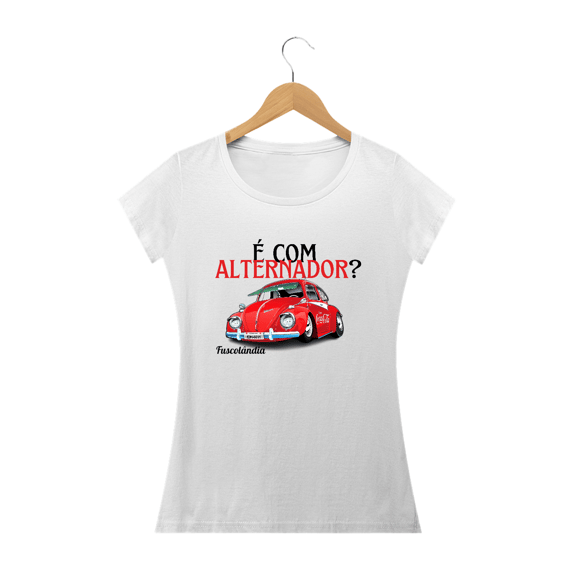 Camiseta Feminina Baby Long Prime - É Com Alternador? - Branca - est2