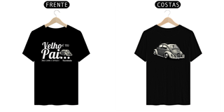 Camiseta Prime - Meu Carro é Antigo - Estampa Frente e costas - preta