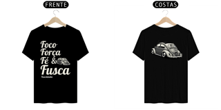 Camiseta Prime - Foco Força Fé E Fusca - cor preta