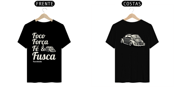Camiseta Prime - Foco Força Fé E Fusca - cor preta