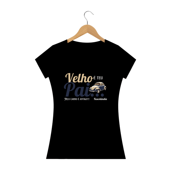 Camiseta Feminina Baby Long Prime - Meu Carro É Antigo - Preta - Est3