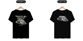 Nome do produto Camiseta Prime Masculina - Vamos Ter Que Empurrar - Preta - Estampa Frente E Costas