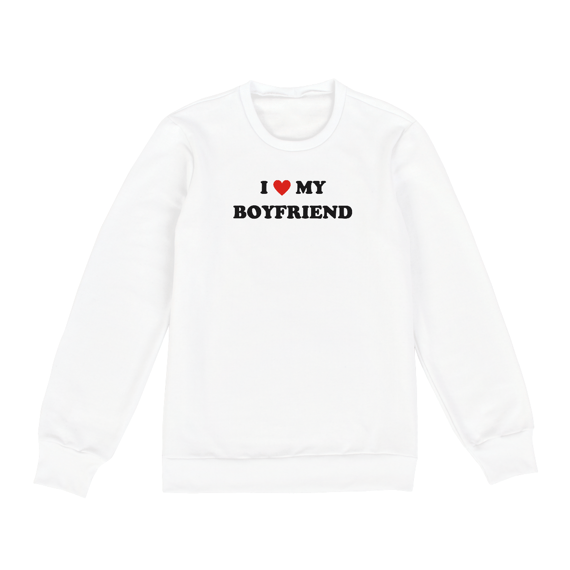 Moletom I <3 my boyfriend | SÓ PROS APAIXONADOS - BRANCO