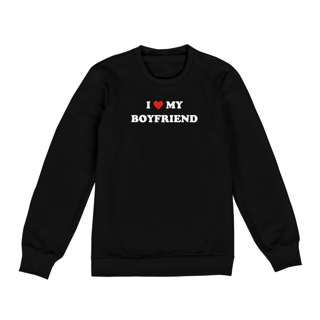 Nome do produto Moletom I <3 my boyfriend | SÓ PROS APAIXONADOS - PRETO
