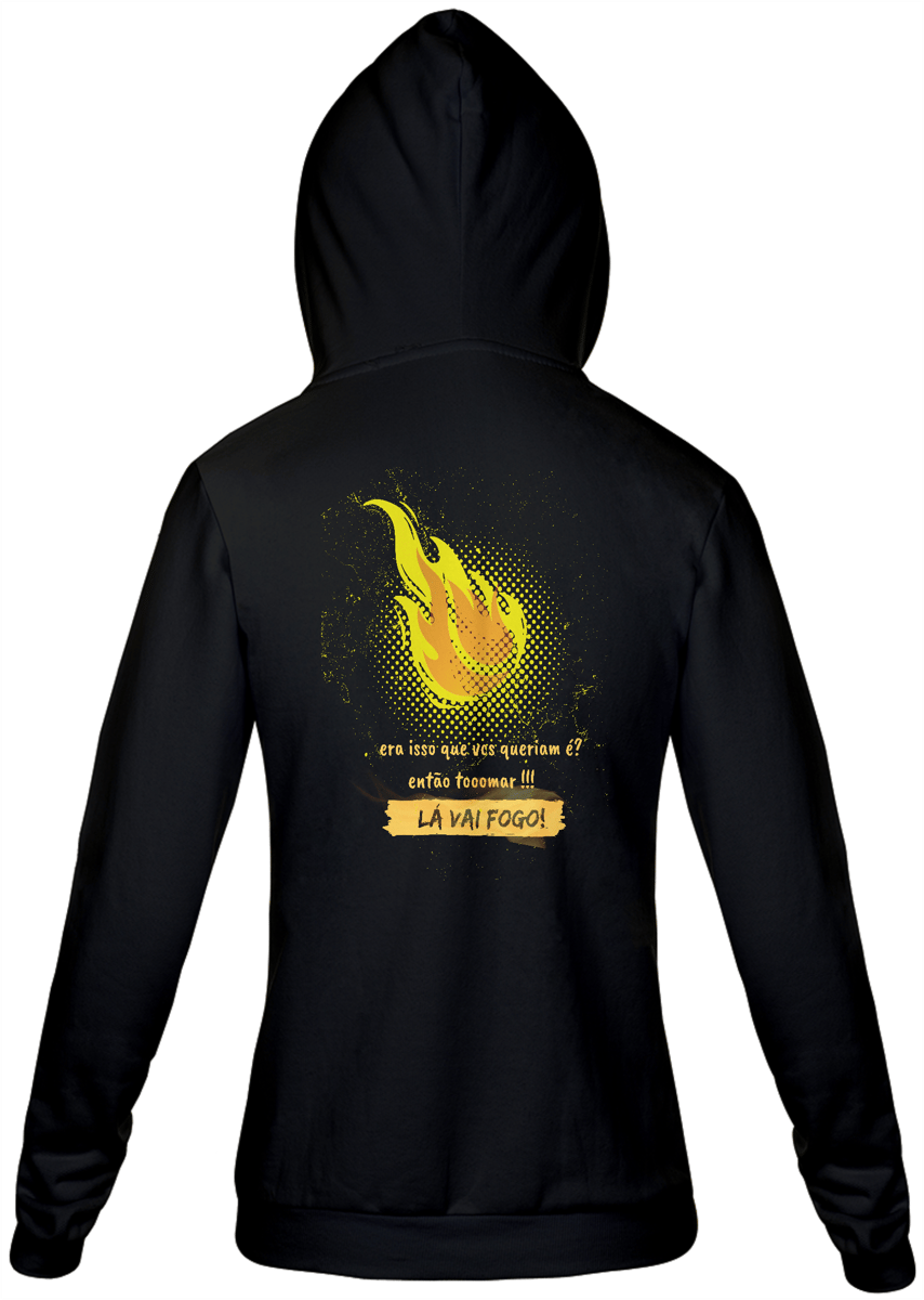 Nome do produto: MOLETOM COM ZIPER UNISSEX ELEGANCE LÁ VAI FOGO