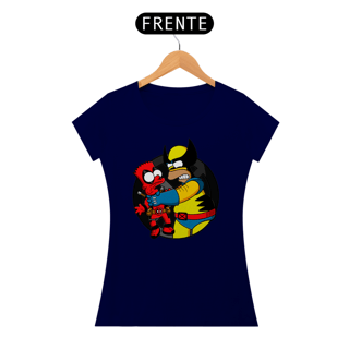 Nome do produtoDeadpool e Wolverine em Os Simpsons | Camiseta Feminina
