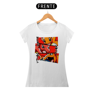 Nome do produtoEvolução Charmander, Charmeleon, Charizard - Pokemon | Camiseta Feminina