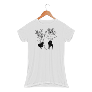 Nome do produtoRato de Academia V2 - Ratos Demon Slayer | Camiseta Feminina Sport UV