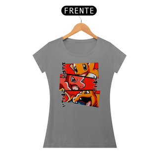 Nome do produtoEvolução Charmander, Charmeleon, Charizard - Pokemon | Camiseta Feminina