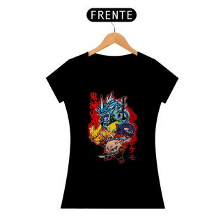 Nome do produtoPokemons em Demon Slayer | Camiseta Feminina
