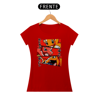 Nome do produtoEvolução Charmander, Charmeleon, Charizard - Pokemon | Camiseta Feminina