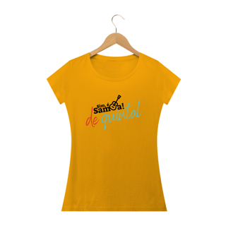 Nome do produto Camiseta Baby Long Clássica Feminina - Sim é Samba de Quintal
