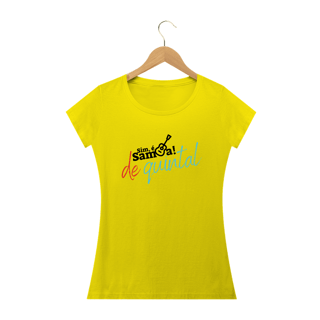 Nome do produto Camiseta Baby Long Clássica Feminina - Sim é Samba de Quintal