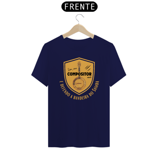 Nome do produto Camiseta Clássica Masculina - Sim Sou Compositor e Defendo a Bandeira do Samba