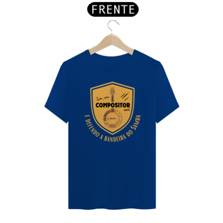 Nome do produto Camiseta Clássica Masculina - Sim Sou Compositor e Defendo a Bandeira do Samba