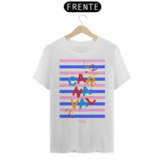 Nome do produto Camiseta Clássica Masculina - Carnaval Azul Rosa e Branca