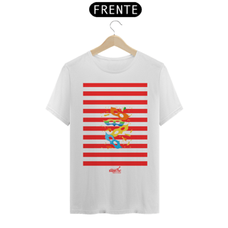 Nome do produto Camiseta Clássica Masculina - Carnaval Vermelho e Branco