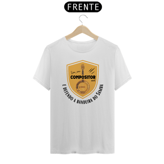 Nome do produto Camiseta Clássica Masculina - Sim Sou Compositor e Defendo a Bandeira do Samba