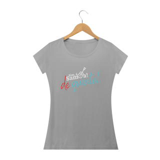 Nome do produto Camiseta Baby Long Clássica Feminina - Sim é Samba de Quintal