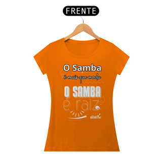 Nome do produto Camiseta Baby Long Clássica Feminina - O Samba é Mais que Moda
