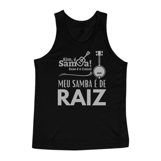 Nome do produto Camiseta Regata Masculina - Meu Samba é de Raiz