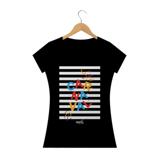 Nome do produto Camiseta Baby Long Feminina - Carnaval Preto e Branca