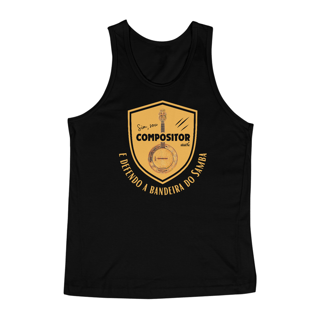 Nome do produto Camiseta Regata Masculina - Sim Sou Compositor e Defendo a Bandeira do Samba