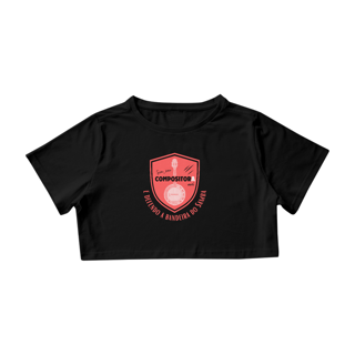 Nome do produto Camisa Cropped Feminina - Sim Sou Compositora e Defendo a Bandeira do Samba