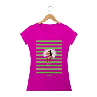 Nome do produto Camiseta Baby Long Clássica Feminina - Carnaval Verde e Rosa