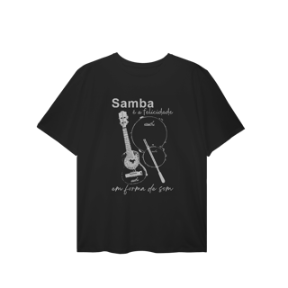 Nome do produto Camiseta Plus Size Masculina - Samba é a Felicidade em Forma de Som