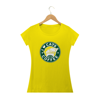 Nome do produto Camiseta Feminina Cats - I Love Cats & Coffee